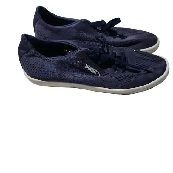 Puma Ladies Size 6.5 Blue Mesh Lo Top Sneakers - Picture 3 of 6